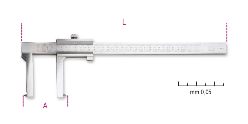 BETA - Calibro a corsoio per tamburi freni lettura ventesimale 500 FT/2.