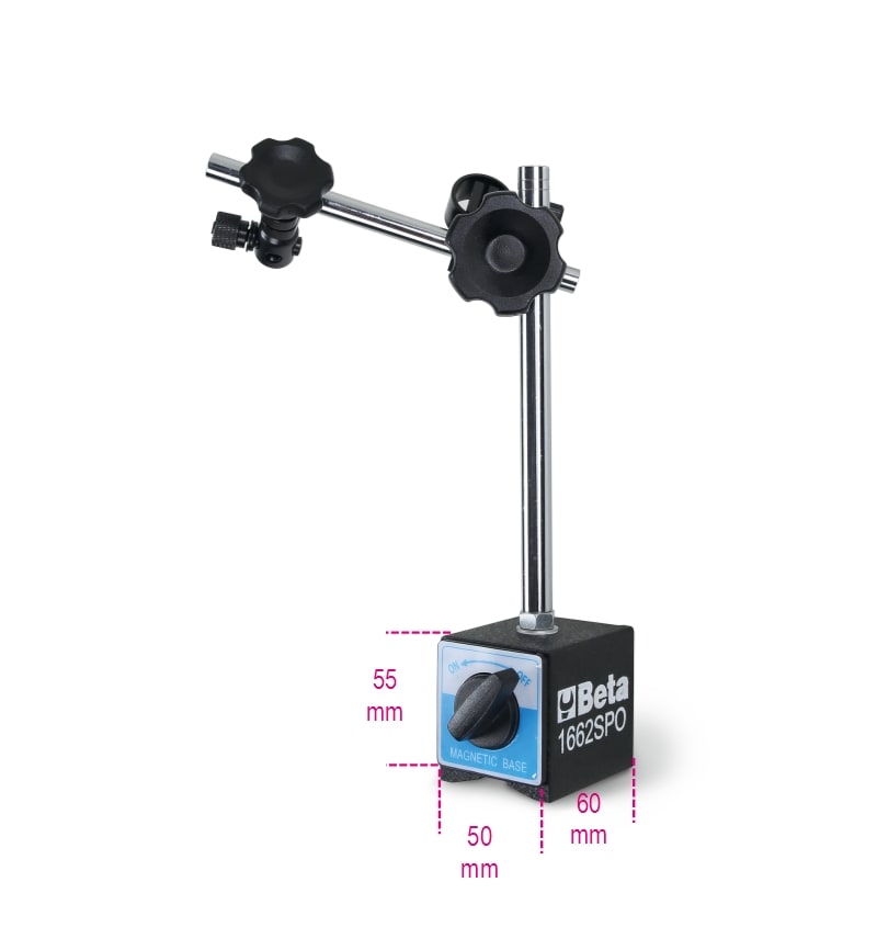 BETA - Supporto a base magnetica per comparatori, ideale per misurazioni precise e stabili.