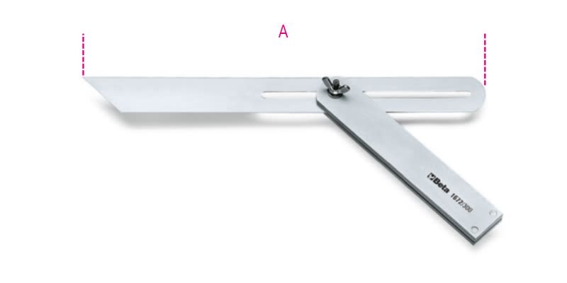 BETA - Squadra falsa a lama orientabile e scorrevole lama base in acciaio cromata 300mm.