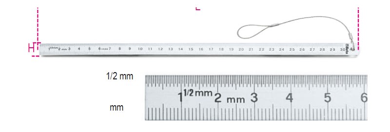 BETA - Righe flessibili graduate in acciaio inossidabile H-SAFE MM-1/2MM 300.