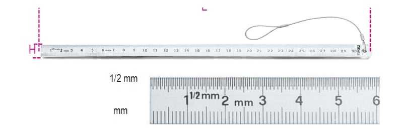 BETA - Righe flessibili graduate in acciaio inossidabile H-SAFE MM-1/2MM 300.