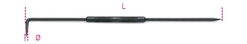 BETA - Punta per tracciare in acciaio temprato a tracciare in acciaio. 016880020