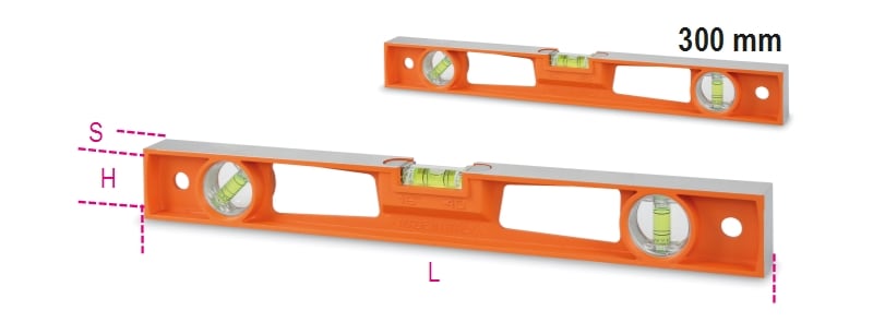 BETA - Livelle in alluminio pressofuso con impugnature 4 basi rettific. D/500.