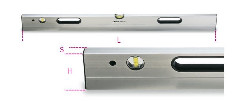 BETA - Stadie in alluminio con impugnature a 2 fiale infrangibili e livella s/2500.