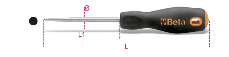 BETA - Punteruolo a punta tonda con impugnatura ergonomica R. 017160001