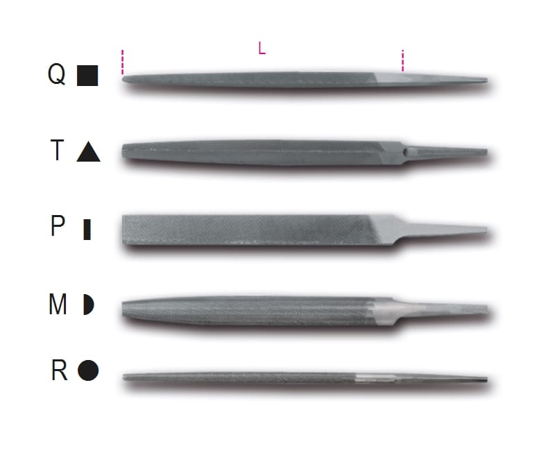 BETA - Lime a taglio mezzodolce 8 senza impugnatura, lime s/manico piatte md 8 a8/p. 017180035