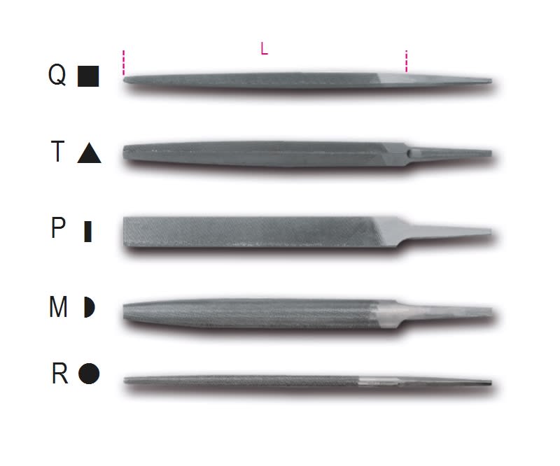 BETA - Lime a taglio mezzodolce 8 senza impugnatura, lime s/manico piatte md 8 a8/p. 017180035