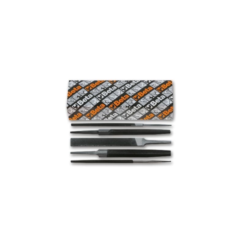 BETA - Serie di 5 lime a taglio bastardo con manico D10, 5 pezzi inclusi.