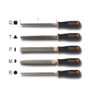 BETA - Lime a taglio mezzodolce impugnatura bimateriale antiscivolo BM rotonde 8'' A/R.