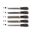 BETA - Lime a taglio bastardo 8 pollici con impugnatura bimateriale antiscivolo, lime bm quadre bastarde 8 pollici bmd8/q. 017190221