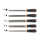 BETA - Lime a taglio bastardo 10 pollici con impugnatura in materiale plastico, lime bm 1/2 tonde bastarde 10 pollici d10/m.