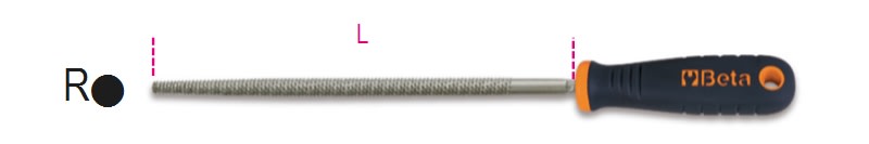 BETA - Raspa tonda con impugnatura in bimateriale antiscivolo, raspe bm tonde 8' rr. 017190351