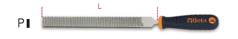 BETA - Raspa/Lima piatta con impugnatura bimateriale antiscivolo 8' RL.