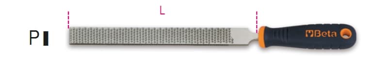 BETA - Raspa/Lima piatta con impugnatura bimateriale antiscivolo 8' RL.