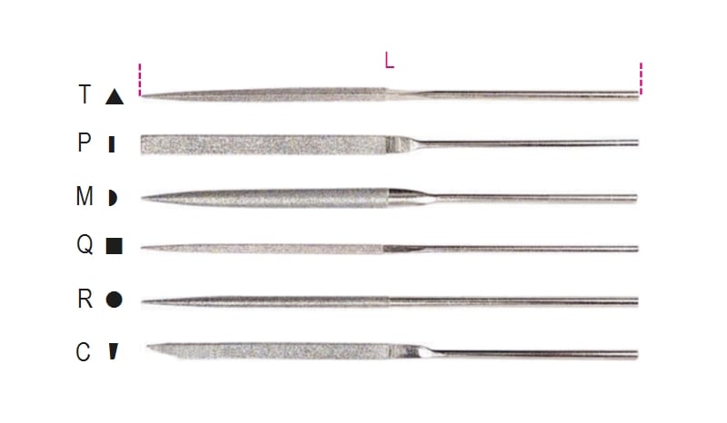 BETA - Lime ad ago diamantate grana D126, lime ago diamantate triangolari D/T per lavori di precisione.