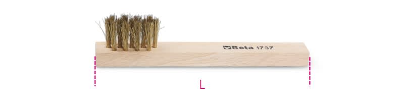 BETA - Spazzolino con fili di ottone ondulatoØ filo 0,2 mm impugnatura in legno per candele.