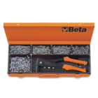 BETA - Rivettatrice 1741B con assortimento di 700 rivetti in alluminio CASSETTE + 700 RIVETTI /C5. 017410025