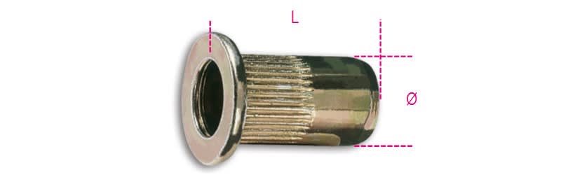 BETA - Rivetti in acciaio filettati per 1742N-1742AN-1946KF, conf. 10 rivetti acciaio 1742 M12xL24.