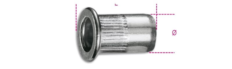 BETA - Rivetti in alluminio filettati per 1742-1742A-1946KF, conf. 20 rivetti alluminio 1742 M6xL15.