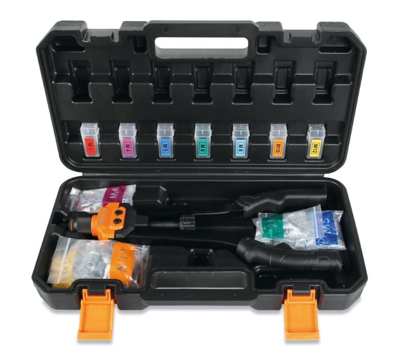 BETA - Rivettatrice in valigetta con 80 inserti filettati CASSETTE 1742AN RIV.POTENZA+ 80 RIV.AN/C