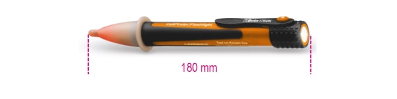 BETA - Rilevatore di tensione AC senza contatto con mini torcia LED, rilevatore tensione alternata EX 1847K.