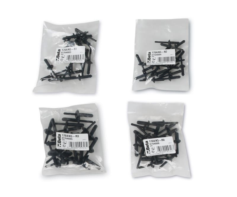 BETA - 20 rivetti in plastica per rivettatrice 1764/K5, conf. 20 rivetti plastica 1764 6,3x25,2. 017640005