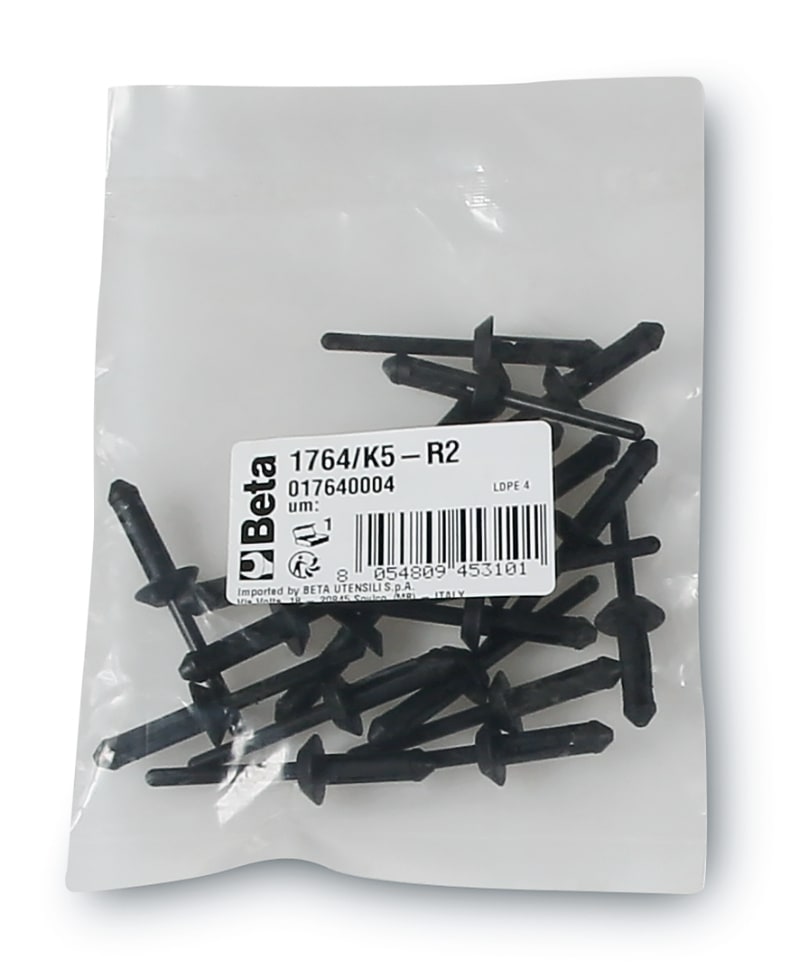BETA - 20 rivetti in plastica per rivettatrice 1764/K5, conf. 20 rivetti plastica 1764 6,6x17,2.