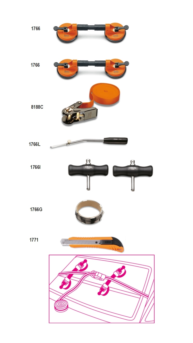BETA - Assortimento di 8 utensili per cristalli auto /8.