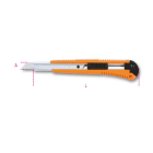 BETA - Cutter 9mm con blocco automatico della lama, fornito con 3 lame. Cutter plastica lama 9mm a.