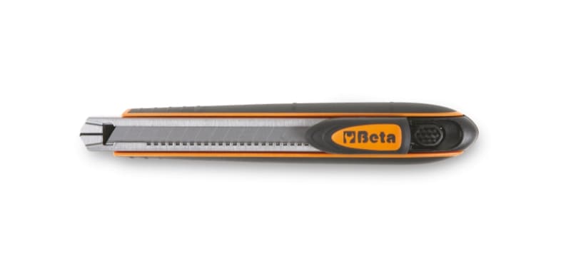 BETA - Cutter 9 mm con blocco automatico della lama, fornito con 6 lame, cutter bimateriale 9 mm bm.