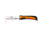 BETA - Coltello a serramanico con gola spellafili lama in acciaio inossidabile elettricista bi-materiale BM.