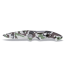 BETA - Coltello a serramanico mimetico lama in acciaio temprato in astuccio camouflage cm.