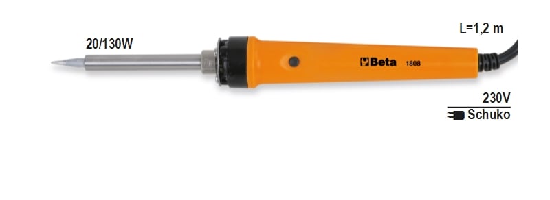 BETA - Saldatore a doppia potenza con punta acciaiata 1824 R08 BIWATT 20W-130W