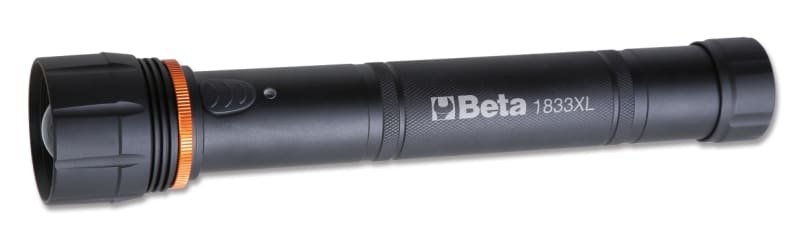 BETA - Torcia LED ad alta luminosità in robusto alluminio anodizzato, fino a 1500 lumen, torce LED alta luminosità 1500 lm XL.