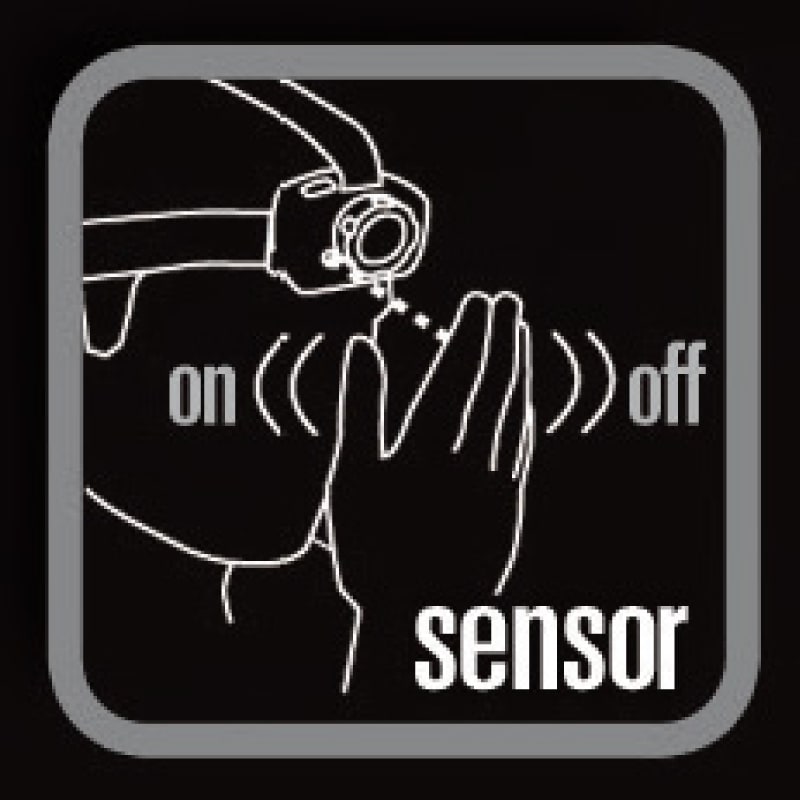 BETA - Lampada da testa ricaricabile a LED con doppia luminosità, sensore ON/OFF contactless e sensori B.