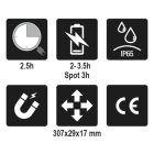 BETA - Lampada sottile a 3 LED snodata ricaricabile, lampade 3 LED ultraslim 200 lm ricaric.