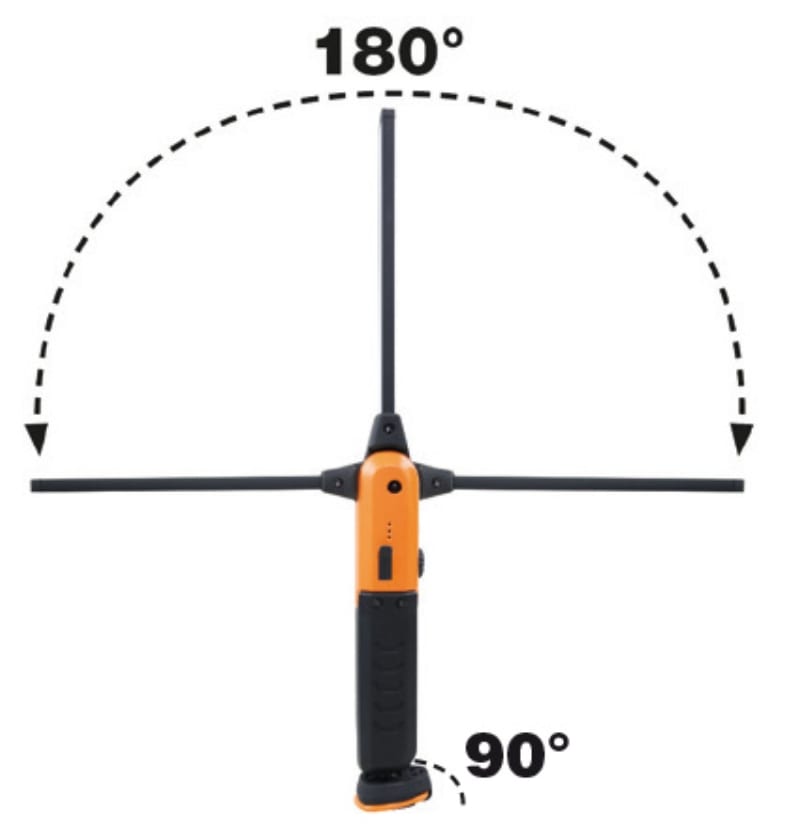 BETA - Lampada da ispezione ricaricabile a LED, doppia emissione luminosa, snodata e orientabile a 180° con base magnetica da 700LM.