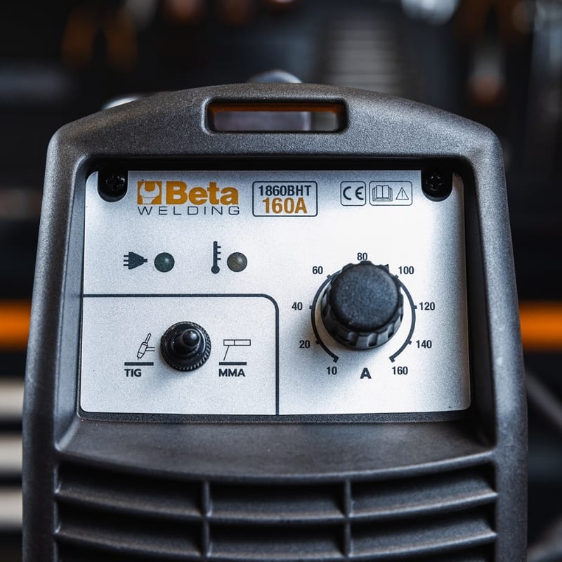 BETA - Saldatrice a inverter per saldature a elettrodo MMA e TIG su acciaio KIT INV.SALD.TIG160A+CAVI+BORSA.
