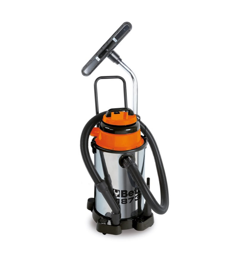 BETA - Aspiratore 30 litri per solidi e liquidi bidone in acciaio INOX WET & DRY 1100W 30 L.