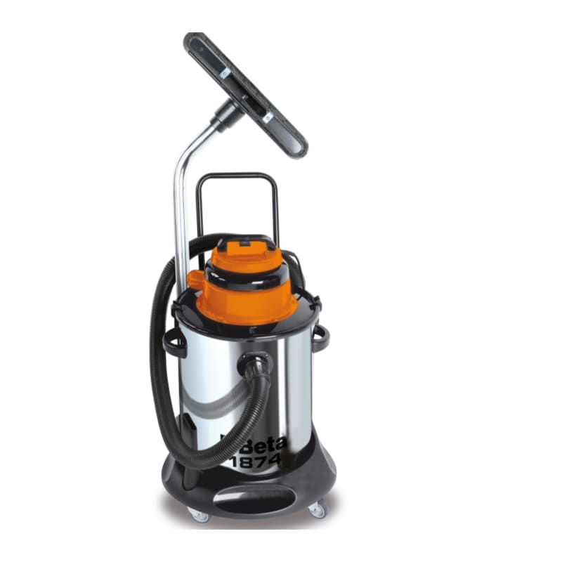 BETA - Aspiratore 50 litri per solidi e liquidi bidone in acciaio inox, aspiratori wet & dry inox 1350W 50 L.