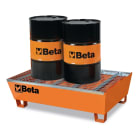 BETA - Base in acciaio per movimentazione e stoccaggio di 2 fusti da 200 l, basi rettangolari x 2 fusti da 200 kg/n.