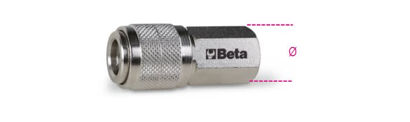 BETA - Raccordi a sfera per profilo asiatico filettati femmina gas cilindrici BSP e raccordi rapidi Japan femmina JF 3/8.