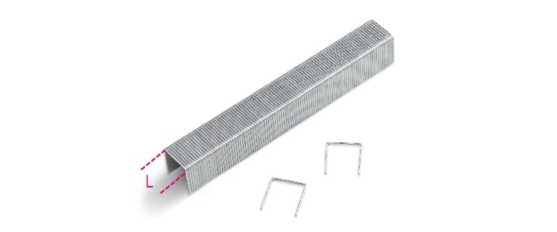 BETA - Graffette tipo 80, sezione 0,95x0,65 mm, larghezza 12,8 mm per 1945S, 5000 pezzi lunghezza 10 mm.