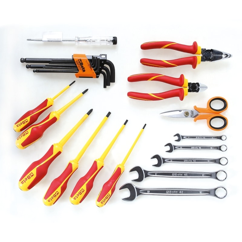 BETA - Valigetta pieghevole con assortimento di 24 utensili per elettricisti, borse assortimento 24 ut. bz/mq.