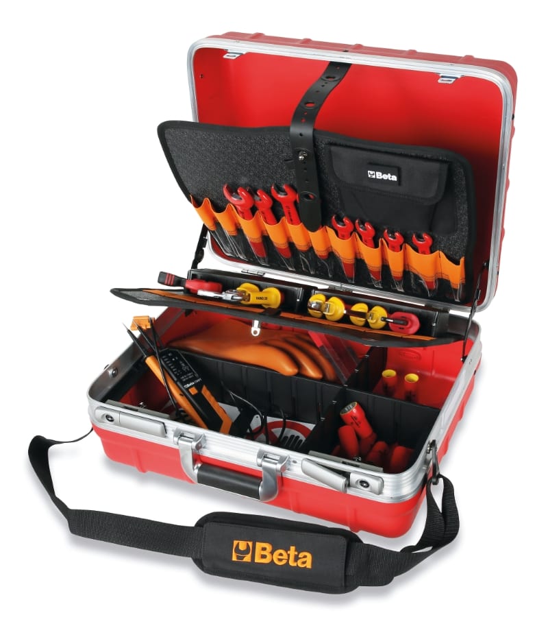 BETA - Valigia con assortimento di 43 utensili per veicoli ibridi ed elettrici, valigie 43 pz e-mobility.