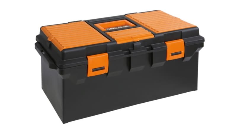 BETA - Cestello modello lungo in materiale plastico con contenitore e vaschette portaminuterie, vuoto CP15L.