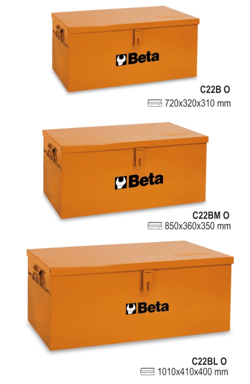 BETA - Baule portautensili in lamiera vuoti orange L700 C22 B-O.