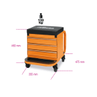 BETA - Seggiolino con cassettiera, seggiolini a cassettiera 3 cass.n orange, pratico e funzionale.
