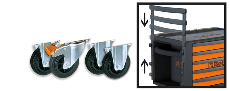 BETA - Kit con quattro ruote e maniglione per RSC23T, kit trasporto C23 ST.