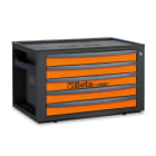 BETA - Cassettiera portautensili con 5 cassetti, modello full orange RSC23T-FO, ideale per organizzare gli attrezzi.